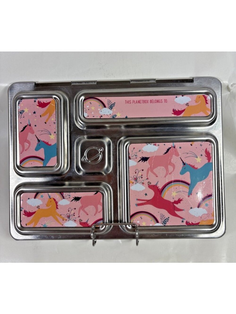 Planet Box Rover Stainless Steel Bento Lunchbox 5 Compartment Pink Magnets